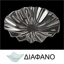 Πιατέλα Βαθιά τσαλακωτή από χυτό γυαλί 6mm φ46cm διαφανές c373472