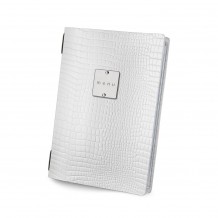 Menu δερμάτινο άσπρο με 2 διαφάνειες για 8 σελίδες A5 14 8x21cm DAG Italy c373830