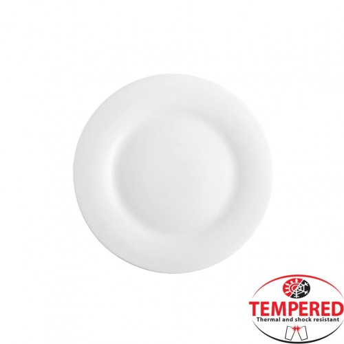 Πιάτο Οπαλίνης Ρηχό 25 cm Λευκό Tempered Σειρά Elba CoK Spain ΣΕΤ 6 ΤΕΜΑΧΙΩΝ c374227