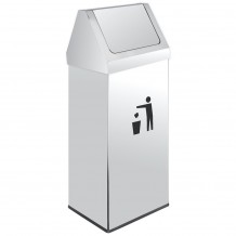 Κάδος Δαπέδου με αιωρούμενο καπάκι Ανοξείδωτος 430 34x25x90 cm Κατάλληλος για Εξωτερικούς Χώρους c374242