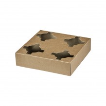 Χάρτινη θήκη μεταφοράς καφέ 4 θέσεων Kraft ΣΕΤ 50 ΤΕΜΑΧΙΩΝ c374262