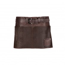 Δερμάτινη ποδιά σερβιτόρου ανάγλυφη με τσέπες σειρά Reptile 30 5x62cm καφέ σκούρο c374737