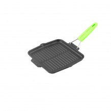 Μαντέμι Σερβιρίσματος Τηγάνι με ραβδώσεις 21x21x1 4cm με χερούλι σιλικόνης LAVA c374776