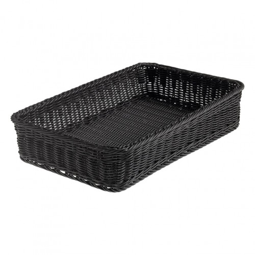 Καλάθι Τροφίμων Vanity G1 1 Rattan χρώμα Μαύρο 53x32 5x10cm Leone c375062