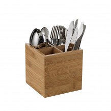 Βάση Όρθια για Μαχαιροπήρουνα 4 Θέσεων από Bamboo 15x15x15cm Leone c375089