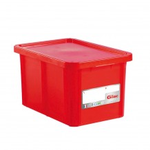 Δοχείο αποθήκευσης HACCP 55Lt 60x40x33cm με καπάκι 40 90 C κόκκινο Gilac c376126