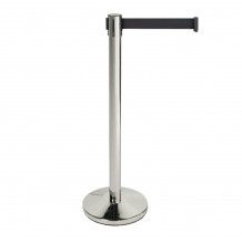 Ανοξειδωτο διαχωριστικό κολωνάκι SS201 με μαύρο ιμάντα 2μ φ32x95cm Σωλήνας φ6 3cm Ασημί c376299