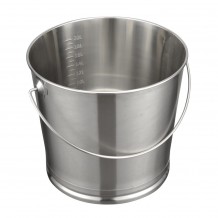 Ανοξείδωτος κουβάς μεζούρα SS201 20Lt φ35xΥ30cm με ενισχυμένη βάση c376304