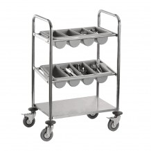 Ανοξείδωτο καρότσι για μαχαιροπηρούνα 2x4 θέσεις 1 ράφι τα GN δεν περιλαμβάνοτναι c376306