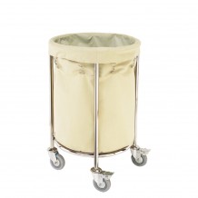 Ανοξείδωτο καρότσι απλύτων SS201 φ53x80cm με 4 ρόδες 7 5cm 2 με φρένο c376309