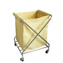 Ανοξείδωτο καρότσι απλύτων SS201 60x61x100cm με 4 ρόδες 7 5cm 2 με φρένο c376310