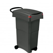 Κάδος πλαστικός 80Lt 40x65x81cm τροχήλατος με πεντάλ amp καπάκι γκρι SSS Ιταλίας c376483
