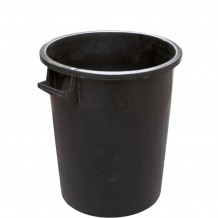 Κάδος πλαστικός 75Lt φ48xΥ57cm με χερούλια μαύρος SSS Ιταλίας c376484