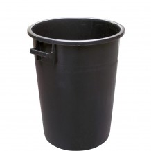 Κάδος πλαστικός 100Lt φ52xΥ67cm με χερούλια μαύρος SSS Ιταλίας c376485