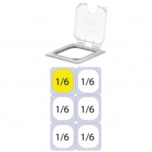 Καπάκι PC αναδιπλούμενο με εγκοπή για Δοχεία Τροφίμων GN1 6 162 x 176mm c376536