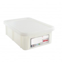 Δοχείο αποθήκευσης HACCP 25Lt 60x40x19cm με καπάκι 40 90 C λευκό Gilac c376584