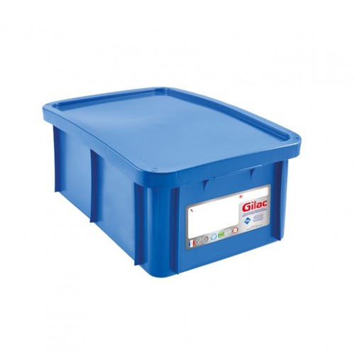 Δοχείο αντιβακτηριακό HACCP 35Lt 60x40x23cm με καπάκι μπλε Gilac c376590