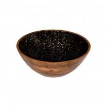 Ξύλινο Μπωλ για Μπουφε φ30x10cm Μαύρο c376775