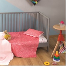 Σετ Σεντόνια Κούνιας 120x160cm amp Μαξιλαροθήκη 30x40cm 100 βαμβάκι 200 κλωστές Μπάμπουρας Ροζ c376812