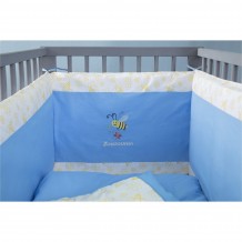 Βρεφική Πάντα Κρεβατιού 40x200cm 100 Βαμβάκι με Κέντημα Μέλισσα c376852