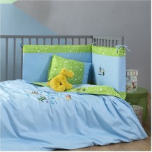 Βρεφική Πάντα Κρεβατιού 40x200cm 100 Βαμβάκι με Κέντημα Μπάμπουρας c376853