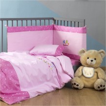 Βρεφική Πάντα Κρεβατιού 40x200cm 100 Βαμβάκι με Κέντημα Πεταλούδα c376854