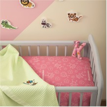 Σετ Βρεφικά Σεντόνια Λίκνου 70x110cm 100 βαμβάκι 200 κλωστές Μπάμπουρας Ροζ c376860