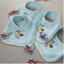 Σετ 4 τμχ Σαλιάρες Βρεφικές Μελισσα 20x29cm Σιέλ c376887