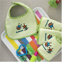 Σετ 4 τμχ Σαλιάρες Βρεφικές Μπάμπουρας 19x25cm Πράσινο c376904