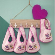 Σετ 4 τμχ Σαλιάρες Βρεφικές Πεταλούδα 19x25cm Ροζ c376905