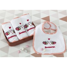 Σετ 4 τμχ Σαλιάρες Βρεφικές Πασχαλίτσα 20x29cm Λευκό c376906