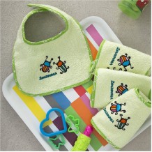 Σετ 4 τμχ Σαλιάρες Βρεφικές Μπάμπουρας 20x29cm Πράσινο c376907