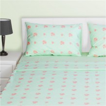 Σετ 2 Μαξ κες Παπλωματοθήκη διπλή 220X240cm 100 βαμβ 144 κλωστές siliconized λούλουδι πράσινο c377172