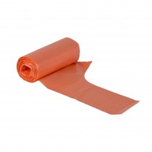 4 ΤΜΧ ΡΟΛΟ 20 τεμ σακούλες σκουπιδιών απορριμμάτων 58x72cm πορτοκαλί με χερούλι c377986