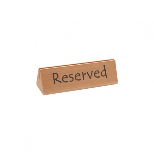 Επιγραφή RESERVED ξύλινη 15 2x4 4x4 4cm με σχισμή συγκράτησης μενού c378010