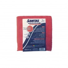 Πακέτο 5 τμχ 37x37cm πανιά Μικροινών microfiber γενικής χρήσης κόκκινο SANITAS PRO c378595