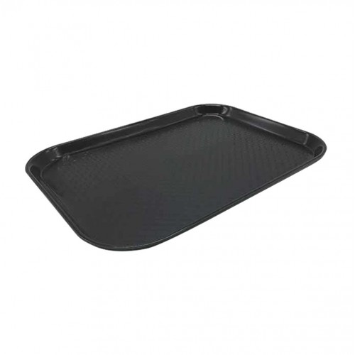Δίσκος αντιολισθητικός 35x25cm Πλαστικός Οικονομικός μαύρος c378660