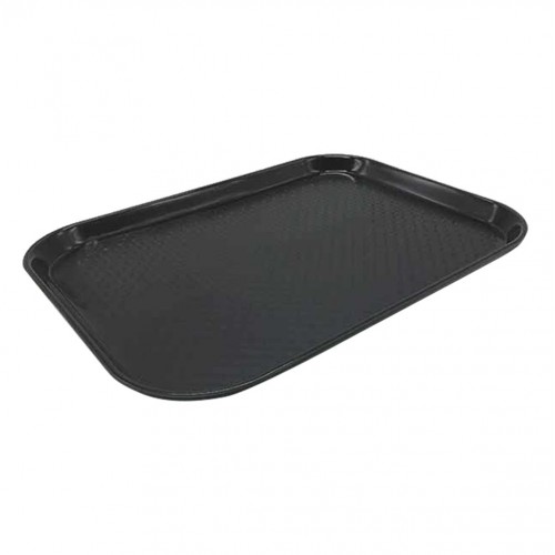 Δίσκος αντιολισθητικός 40x30cm Πλαστικός Οικονομικός μαύρος c378661