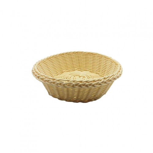 Ψωμιέρα Καλάθι Rattan στρογγυλό φ24cm μπεζ c378812