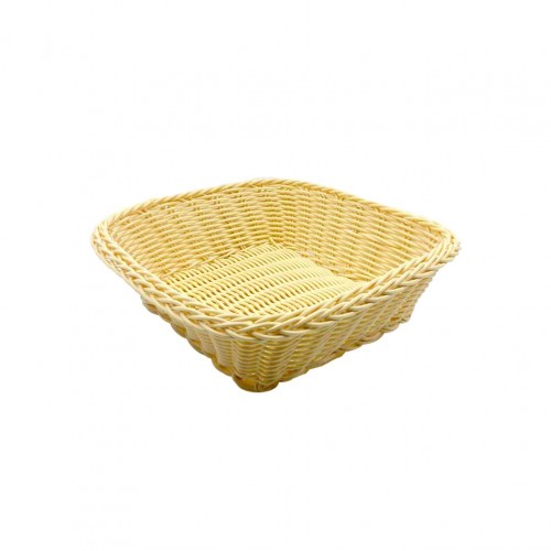 Ψωμιέρα Καλάθι Rattan τετράγωνο 24x24cm μπεζ c378818