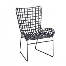 STRAW ΠΟΛΥΘΡΟΝΑ ΜΑΥΡΟ 57x52xH84 5cm c387526