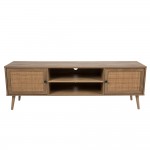 AMMOS TV STAND 2ΠΟΡΤΕΣ ΦΥΣΙΚΟ ΜΕ RATTAN 150x39xH49cm c387858