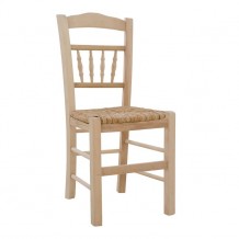 Καρέκλα καφενείου καγκελωτή άβαφη με ψάθα HM10258 c39217