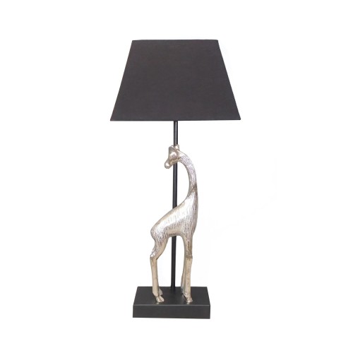 GIRAFFE ΦΩΤΙΣΤΙΚΟ ΜΕΤΑΛΛΟ ΞΥΛΟ ΜΑΥΡΟ ΑΣΗΜΙ 30x20xΥ70cm c397131