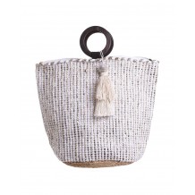 ΤΣΑΝΤΑ ΛΕΥΚΗ ΚΟΥΡΕΛΟΥ ΜΕ ΞΥΛΙΝ 26x45x38 c397906