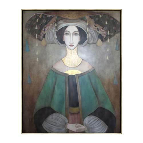 EAST LADY 2 ΠΙΝΑΚΑΣ ΚΑΜΒΑΣ ΜΕ ΧΡΥΣΗ ΚΟΡΝΙΖΑ 80x100xΥ4 5cm c398892