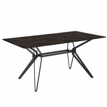 SIXTIES ΤΡΑΠΕΖΙ ΜΑΥΡΟ ΜΕ ΟΨΗ ΜΑΡΜΑΡΟΥ 160x90xH76cm c401213 SIXTIES ΤΡΑΠΕΖΙ ΜΑΥΡΟ ΜΕ ΟΨΗ ΜΑΡΜΑΡΟΥ 160x90xH76cm c401213