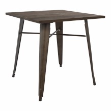 ΤΡΑΠΕΖΙ ΜΕΤΑΛΛΙΚΟ ΣΕ ΧΡΩΜΑ RUSTY ΚΑΙ ΞΥΛΟ HM0611 04 80x80x76εκ c401312