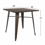 ΤΡΑΠΕΖΙ ΜΕΤΑΛΛΙΚΟ ΣΕ ΧΡΩΜΑ RUSTY ΚΑΙ ΞΥΛΟ HM0611 04 80x80x76εκ c401312