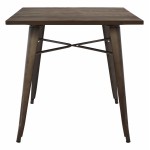 ΤΡΑΠΕΖΙ ΜΕΤΑΛΛΙΚΟ ΣΕ ΧΡΩΜΑ RUSTY ΚΑΙ ΞΥΛΟ HM0611 04 80x80x76εκ c401312